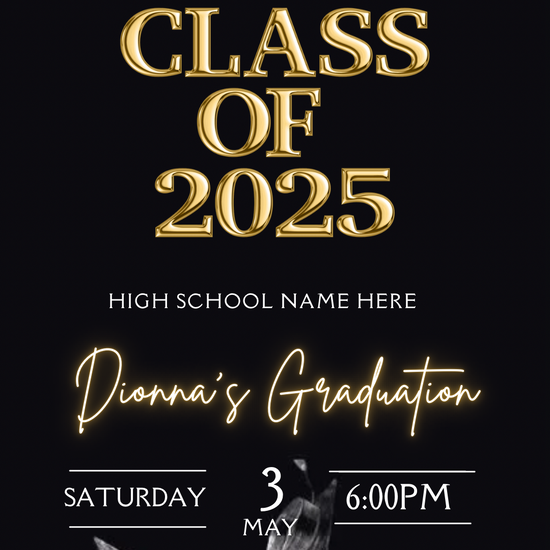 Editable 2025 Graduation Video Invitation – Canva Template for High School or College Graduation, Instant Digital Download MP4
